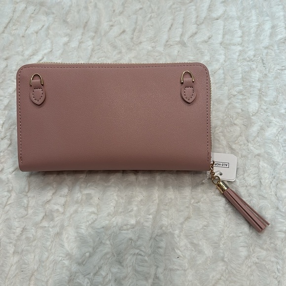 Ale hop Keep Smiling Ale Hop Mauve Pink Wallet and detachable chain strap new - Picture 6 of 7